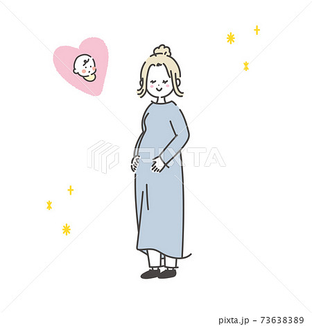 幸せそうな妊婦さんのイラストのイラスト素材 7363