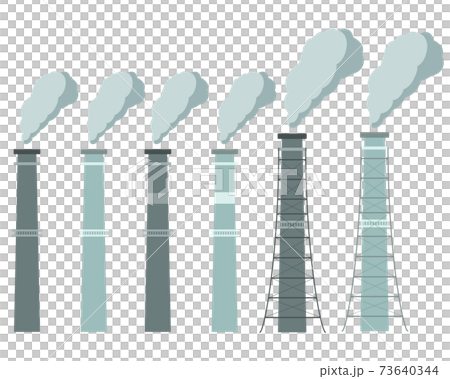 Factory chimney white smoke Factory chimney white smoke 73640344