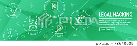 Certified Ethical Hacker - CEH - icon set & web header banner 73640609