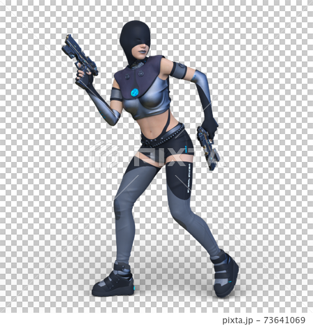 A woman with a gun 73641069