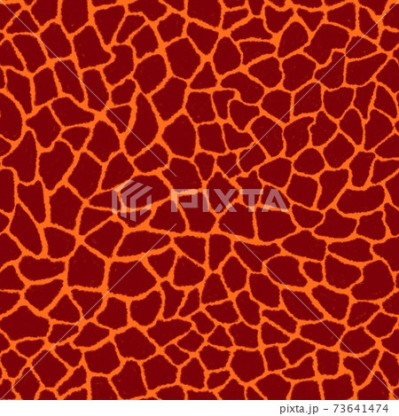 Giraffe skin color seamless pattern with fashion animal print for continuous replicate. Chaotic mosaic burgundy pieces on orange background. Wrapping paper, funny textile fabric print,design,decor Giraffe skin color seamless pattern with fashion animal print for continuous replicate. Chaotic mosaic burgundy pieces on orange background. Wrapping paper, funny textile fabric print,design,decor 73641474