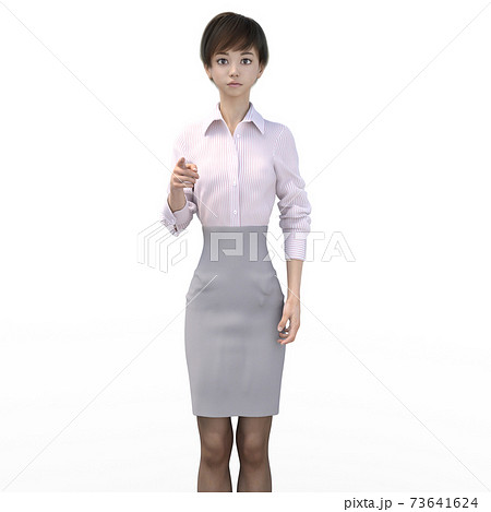 ポーズするビジネススーツの女性 perming3DCGイラスト素材 ポーズするビジネススーツの女性 perming3DCGイラスト素材 73641624