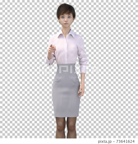 ポーズするビジネススーツの女性 perming3DCGイラスト素材 ポーズするビジネススーツの女性 perming3DCGイラスト素材 73641624