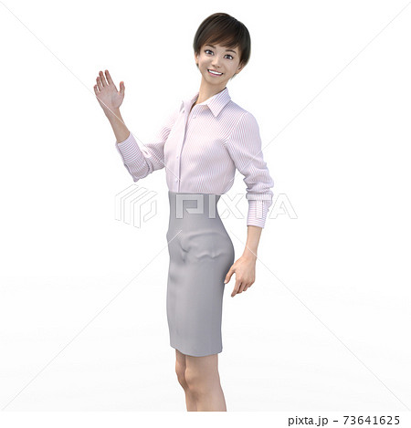 ポーズするビジネススーツの女性 perming3DCGイラスト素材 ポーズするビジネススーツの女性 perming3DCGイラスト素材 73641625