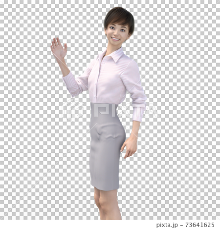ポーズするビジネススーツの女性 perming3DCGイラスト素材 ポーズするビジネススーツの女性 perming3DCGイラスト素材 73641625