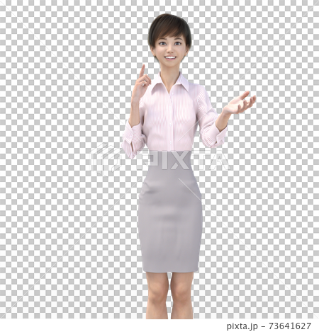 ポーズするビジネススーツの女性 perming3DCGイラスト素材 ポーズするビジネススーツの女性 perming3DCGイラスト素材 73641627