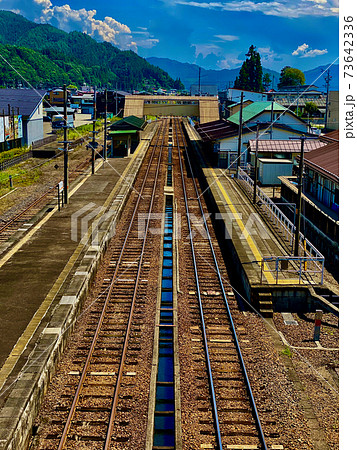 飛騨古川駅　鉄道なし　晴天　縦 73642336