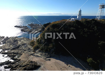 剱埼灯台 剣崎灯台 ドローン空撮 剱埼灯台 剣崎灯台 ドローン空撮 73643620