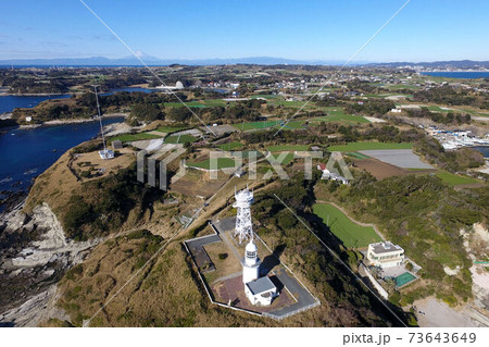 剱埼灯台 剣崎灯台 ドローン空撮 剱埼灯台 剣崎灯台 ドローン空撮 73643649