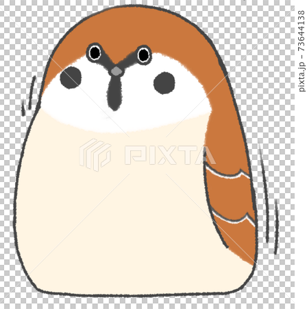 びっくりしてのびるかわいいスズメのイラスト素材 びっくりしてのびるかわいいスズメのイラスト素材