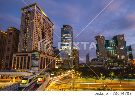 skyline of new taipei city in taiwan at night 73644708