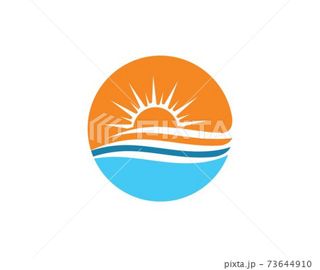 wave sun logo icon vector illustration design wave sun logo icon vector illustration design 73644910