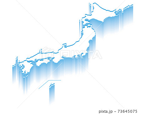 浮かび上がる日本列島日本地図_インフォグラフィックス_グラデーション 浮かび上がる日本列島日本地図_インフォグラフィックス_グラデーション 73645075