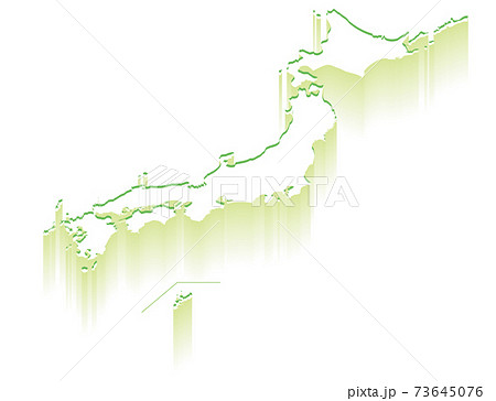 浮かび上がる日本列島日本地図_インフォグラフィックス_グラデーション 73645076