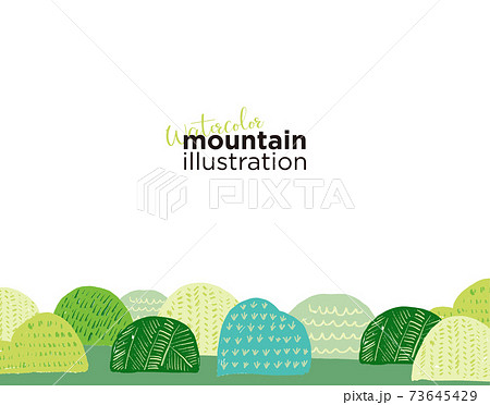 水彩風の山のベクターイラスト背景 73645429