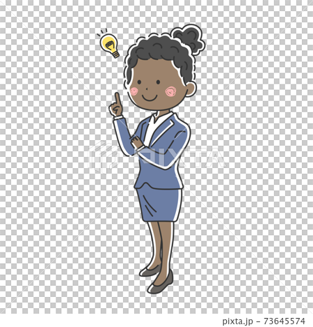 Illustration of a black business woman to propose Illustration of a black business woman to propose 73645574