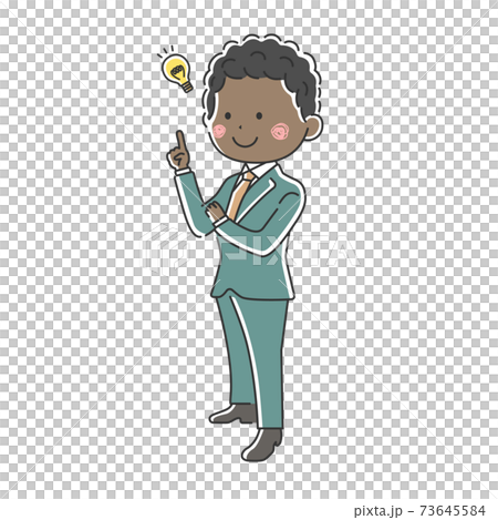 Illustration of a black businessman to propose Illustration of a black businessman to propose 73645584
