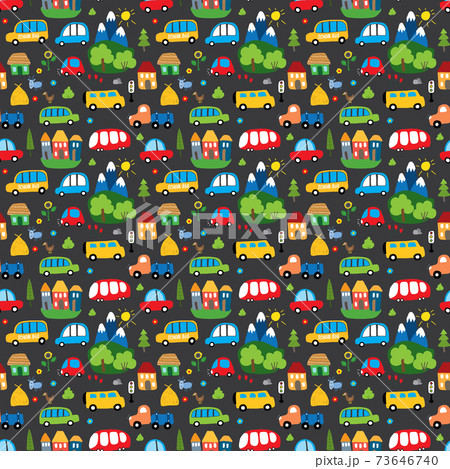 Cute Cars Seamless Pattern, Cartoon transportation Doodles Background, vector Illustration Cute Cars Seamless Pattern, Cartoon transportation Doodles Background, vector Illustration 73646740