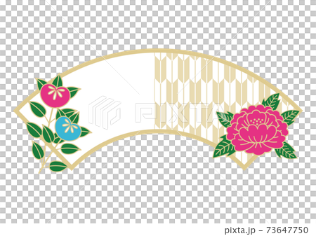 Japanese style fan-shaped frame template Hinamatsuri Japanese style fan-shaped frame template Hinamatsuri 73647750
