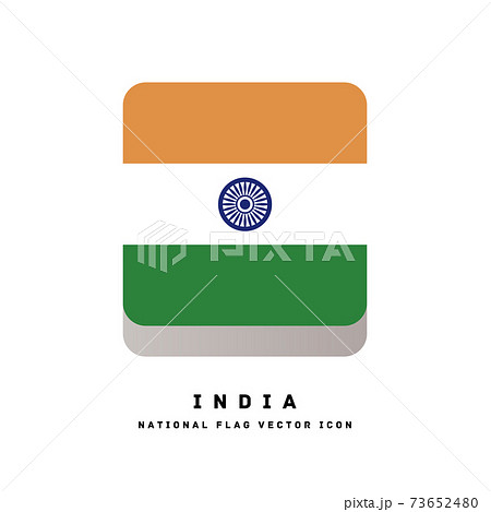 四角いアイコン風 国旗[インド]