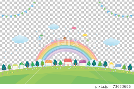 Material-Rainy landscape House image (2021) White background 1 73653696