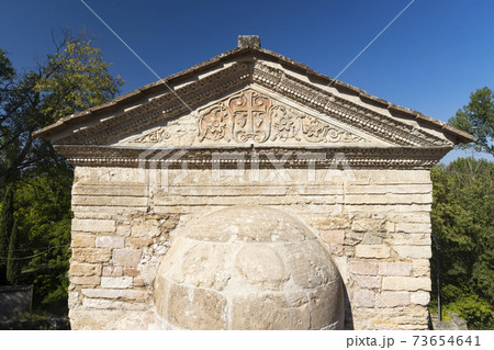 Temple of Clitumnus early medieval church, UNESCO World Heritage Site, Pissignano near Campello sul Clitunnoi, Umbria, Italy Temple of Clitumnus early medieval church, UNESCO World Heritage Site, Pissignano near Campello sul Clitunnoi, Umbria, Italy 73654641