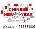 Design Concept Of Word CHINESE NEW YEAR Website Banner. 73655886