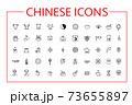 Chinese New Year Line Icons Set. 73655897