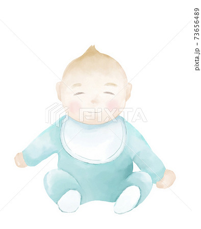 微笑む赤ちゃんのイラスト素材