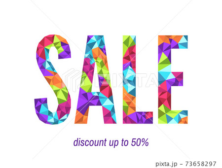 Modern low poly triangle sale banner template. Modern low poly triangle sale banner template. 73658297