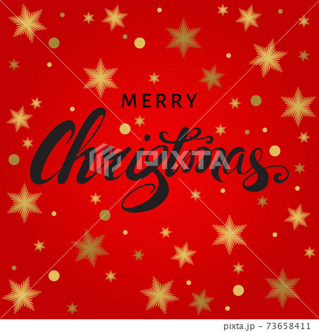Christmas card with hand lettering on red  background. 73658411