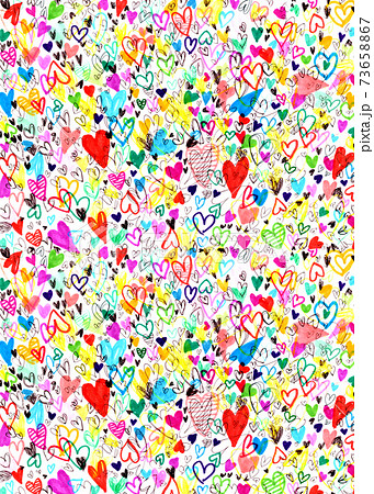 Heart Line Art Colorful Stock Illustration