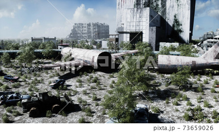 Apocalipse view. Armageddon view. concept. 3d rendering. Apocalipse view. Armageddon view. concept. 3d rendering. 73659026