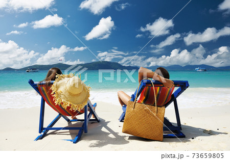 Couple on a beach 73659805