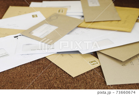 Pile Of Mail On Doormat Pile Of Mail On Doormat 73660674