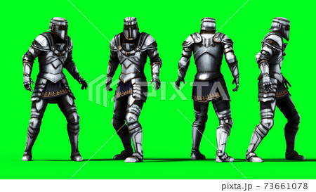Knight isolate on green screen. Realistic 3d rendering. Knight isolate on green screen. Realistic 3d rendering. 73661078