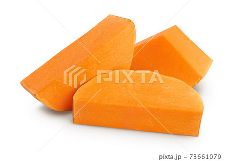 butternut squash slice isolated on white background with clipping path and full depth of field butternut squash slice isolated on white background with clipping path and full depth of field 73661079