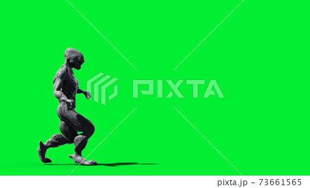 Scary monster isolate on green screen. 3d rendering. Scary monster isolate on green screen. 3d rendering. 73661565