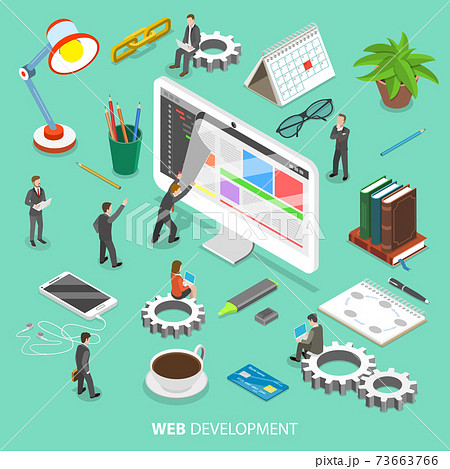 Web development flat isometric vector concept. 73663766