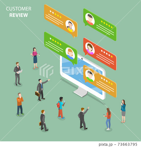 Customer review flat isometric vector concept. 73663795