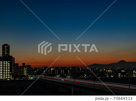 夕景：武蔵小杉、丸子橋 73664513