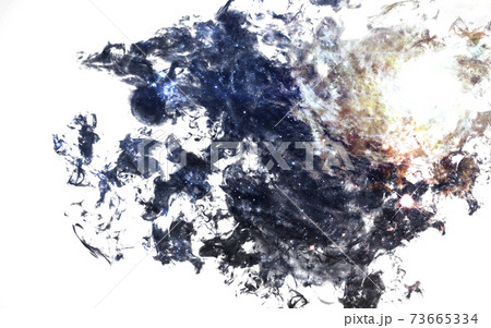 Modern space art. Dust of universe, smoke, isolated on clear white background. Elements furnished by NASA 73665334