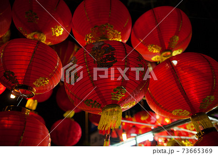 asian lanterns on lunar new year asian lanterns on lunar new year 73665369