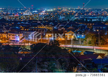 都立桜ケ丘公園ゆうひの丘からの夜景 73665561