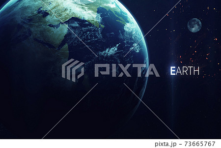 Earth - High resolution beautiful art presents planet of the solar system. This image elements furnished by NASA 73665767