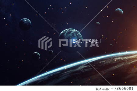 Trappist-1e exoplanets away from solar system. Elements furnished by NASA 73666081