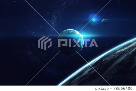 Cosmic art, science fiction wallpaper. Beauty of deep space. Billions of galaxies in the universe. Elements of this image furnished by NASA 73666400