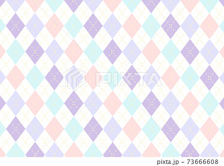 背景素材 アーガイルチェック柄18 5色 水色 薄紫 紫 ピンク 黄色 のイラスト素材