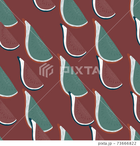 Pale dark vitamin summer food seamless pattern with simple fig silhouettes. Maroon background. Pale dark vitamin summer food seamless pattern with simple fig silhouettes. Maroon background. 73666822