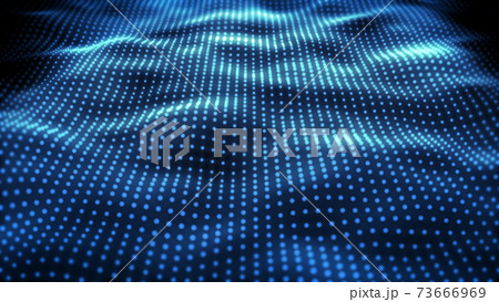 抽象的な画像 波打つドットのCG画像 73666969